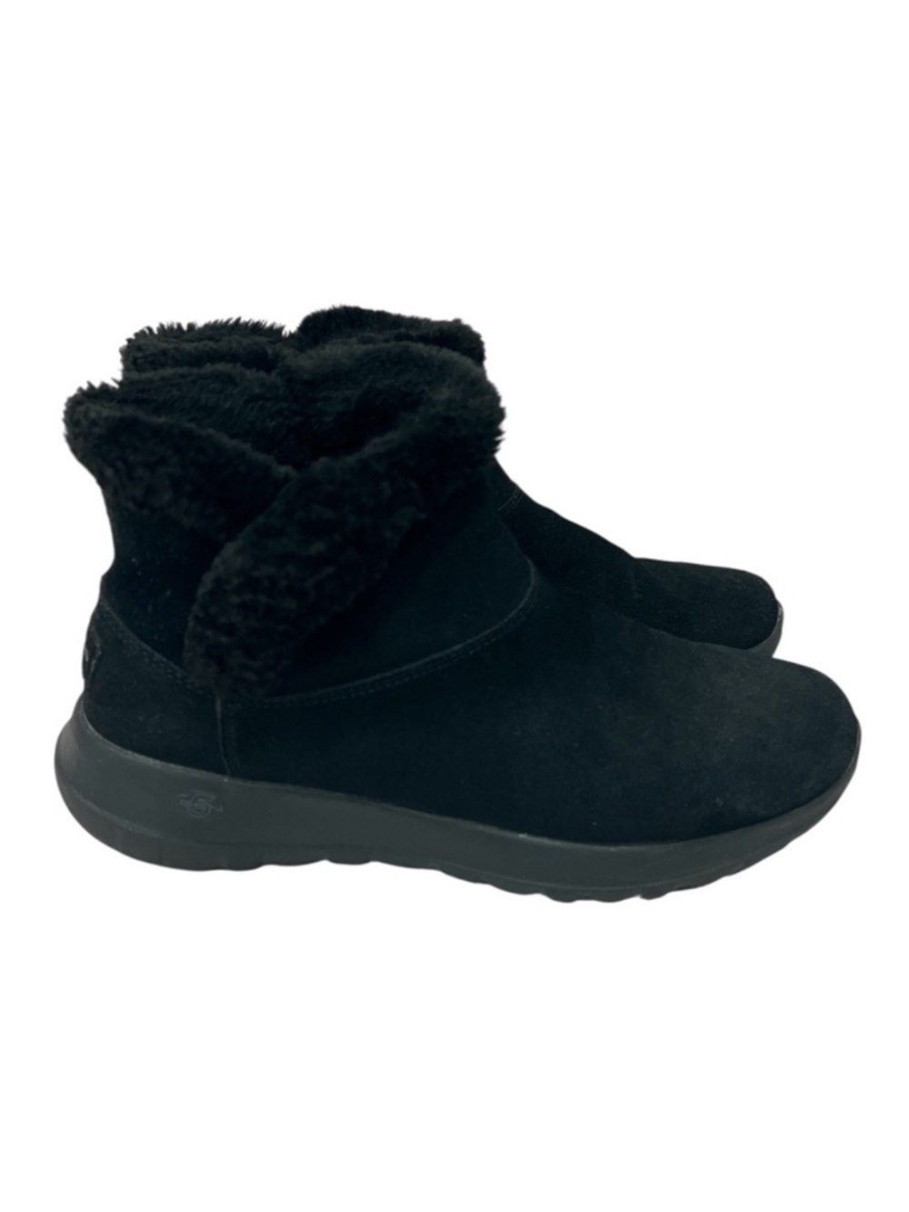 Skechers Suede On The Go Joy Air Cooled Goga Mat Faux Fur Winter Ankle Booties